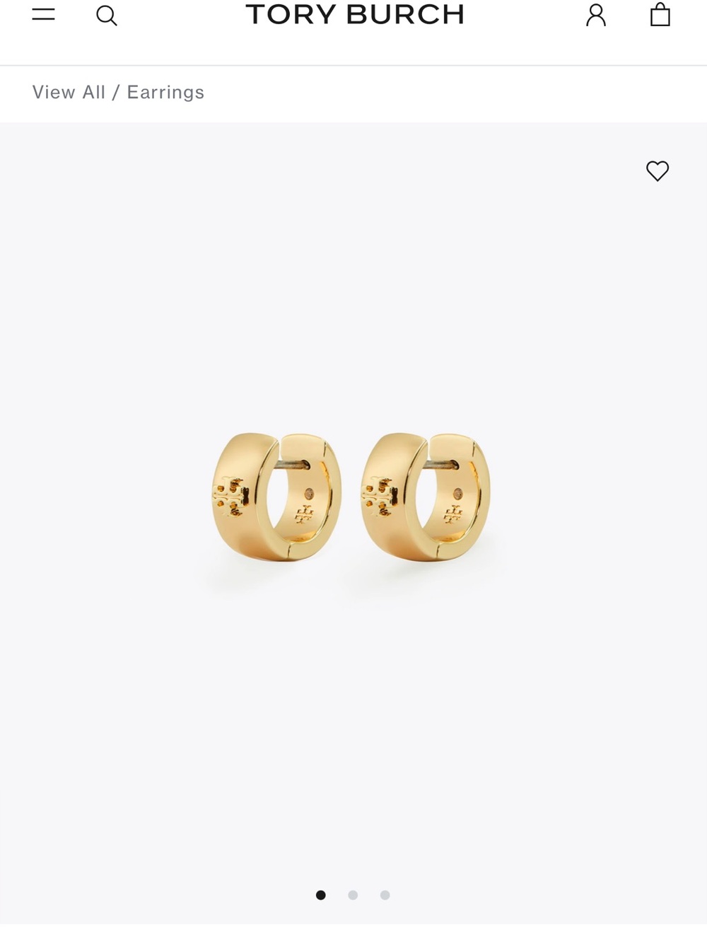 EUC Tory Burch : Icon Huggie Earrings